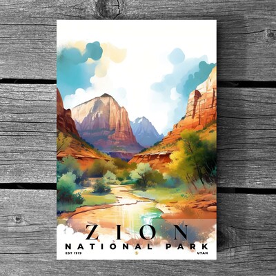 Zion National Park Poster, Travel Art, Office Poster, Home Decor | S4 - image3